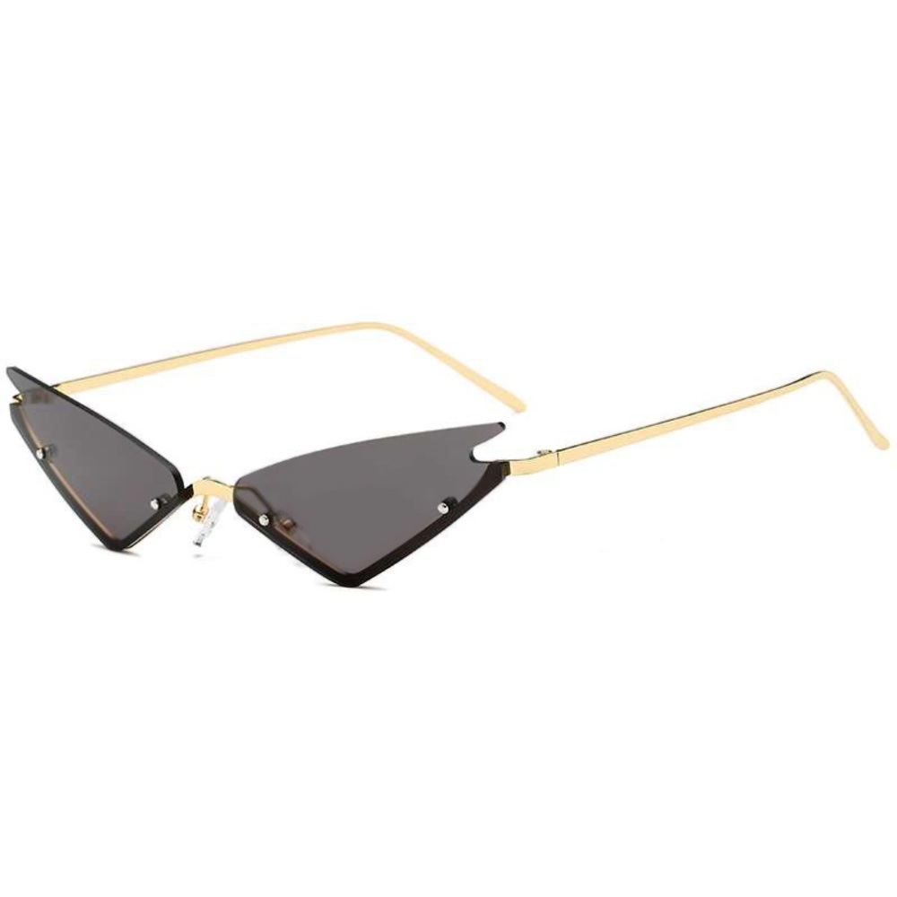 Rimless Angled Cat Eye Sunglasses